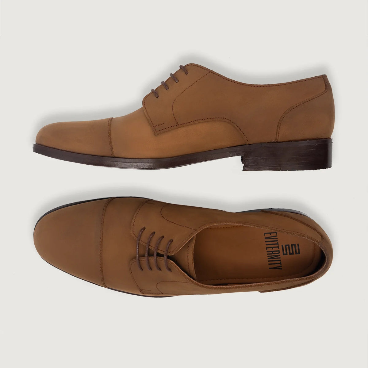 Attorney Derby بني Nubuck أحذية جلدية كلاسيكية رجالي For Men - دعامة الكعب المقواة وتفاصيل الخياطة المزدوجة الدقيقة