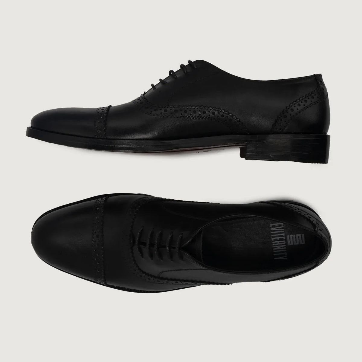 Greyson Brogues Oxford أسود أحذية جلدية كلاسيكية رجالي For Men - دعامة الكعب المقواة وتفاصيل الخياطة المزدوجة الدقيقة