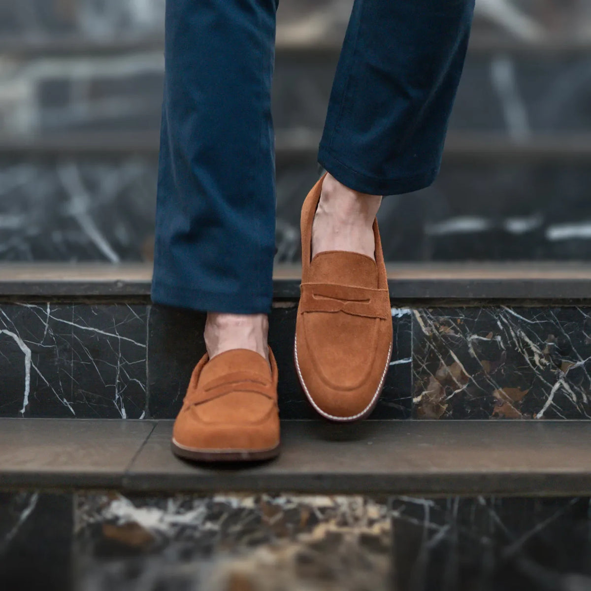 Orlaven Baxton بني Suede أحذية لوفر جلدية بدون كعب رجالي footwear image 9