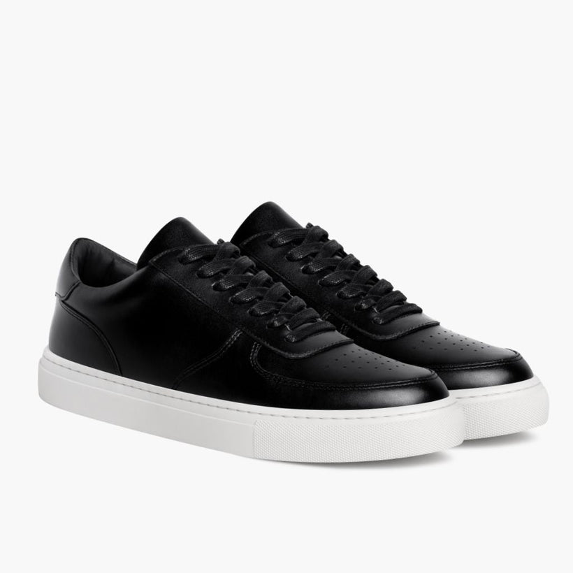 Court أسود Leather Sneakers رجالي