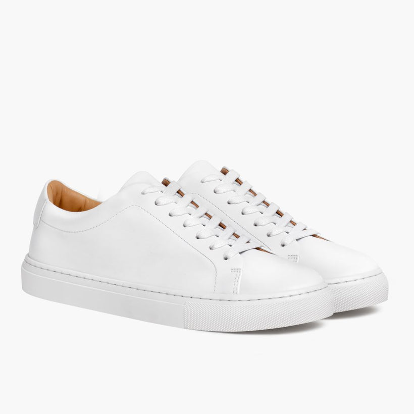 Encore White Leather Sneakers رجالي
