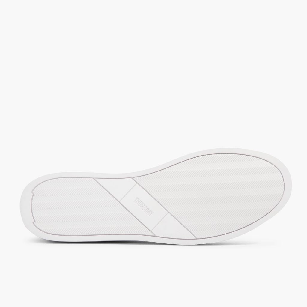 High-Traction Rubber Outsole & Lug Tread Pattern on Encore White سنيكرز جلدي كاجوال رجالي