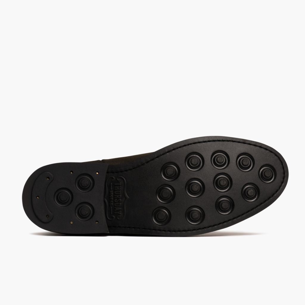 High-Traction Rubber Outsole & Lug Tread Pattern on Duke Dark Olive Suede أحذية بوت جلدية رجالي