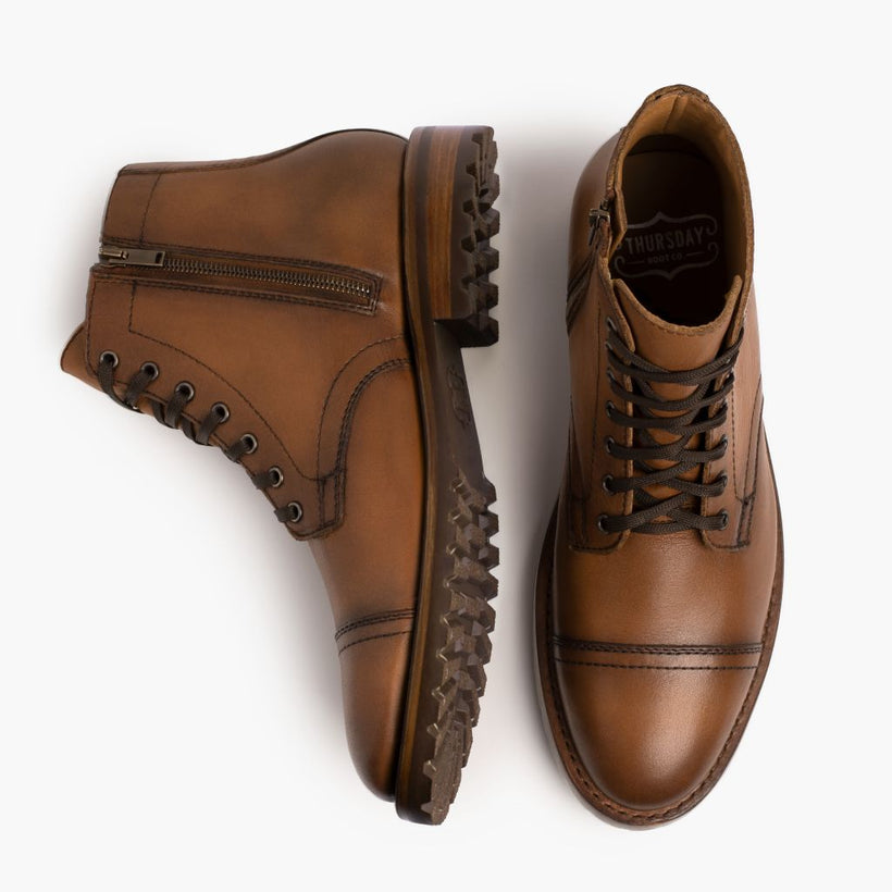 Major Cuero أحذية بوت جلدية رجالي