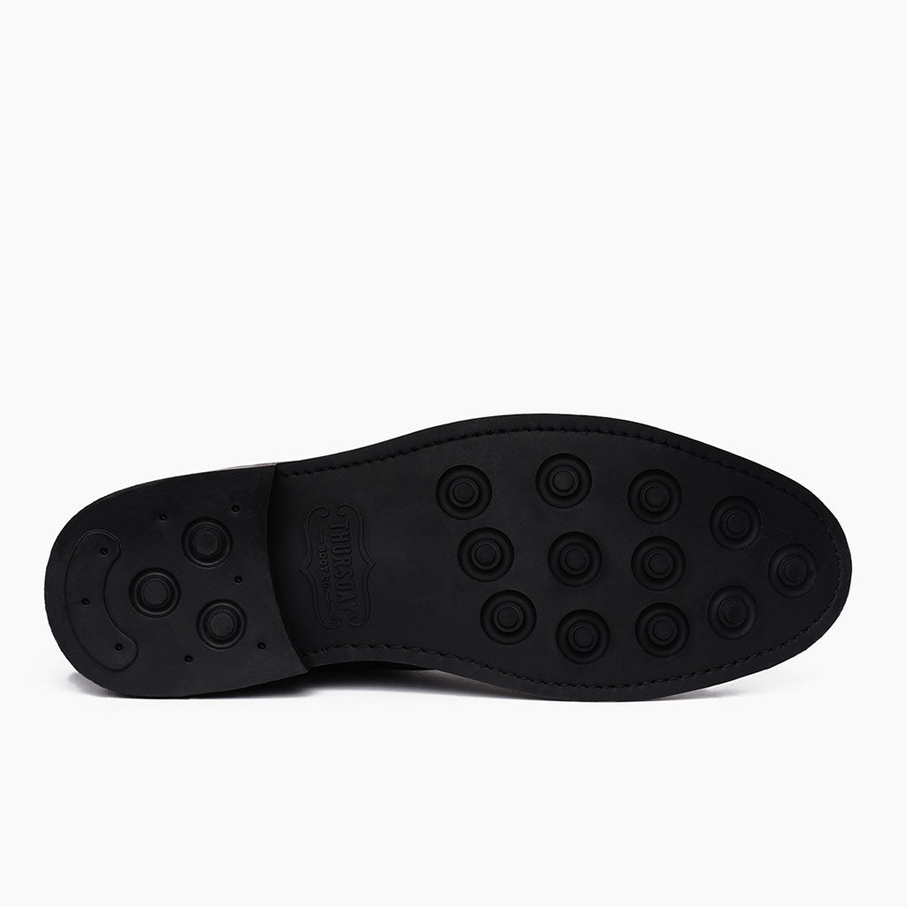 High-Traction Rubber Outsole & Lug Tread Pattern on President أسود Matte أحذية بوت جلدية رجالي For Men