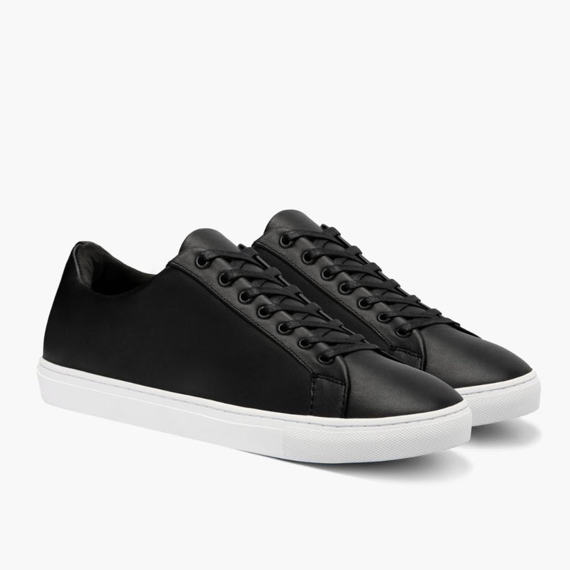 Premier Low Top أسود Leather Sneakers رجالي