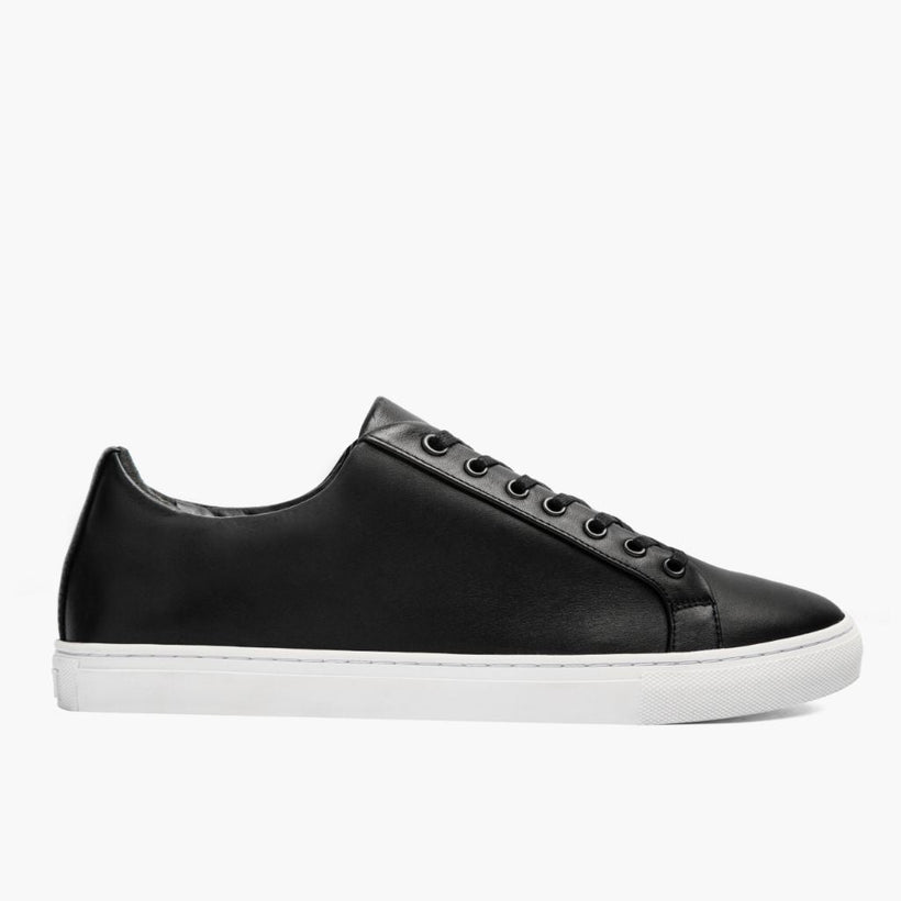 Premier Low Top أسود Leather Sneakers رجالي