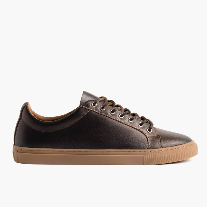 Premier Low Top Cacao Leather Sneakers رجالي