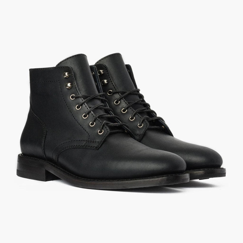 President أسود Matte Leather Boots رجالي