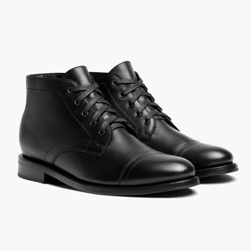 Cadet أسود Leather Boots رجالي
