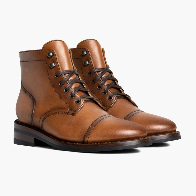 Captain Toffee Leather Boots رجالي
