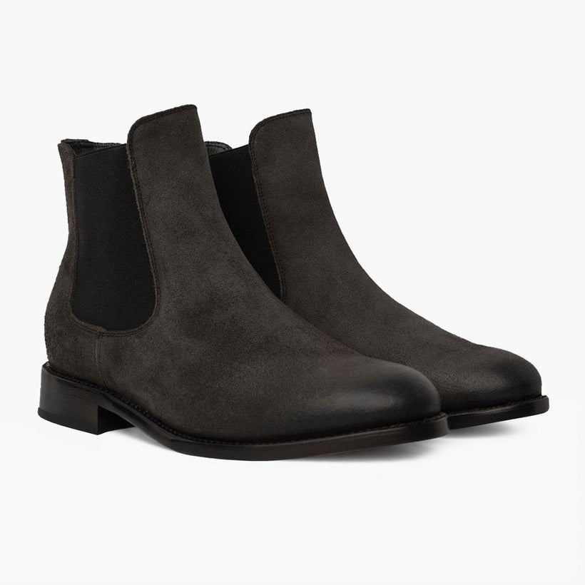 Cavalier Shadow Grey Leather Boots رجالي