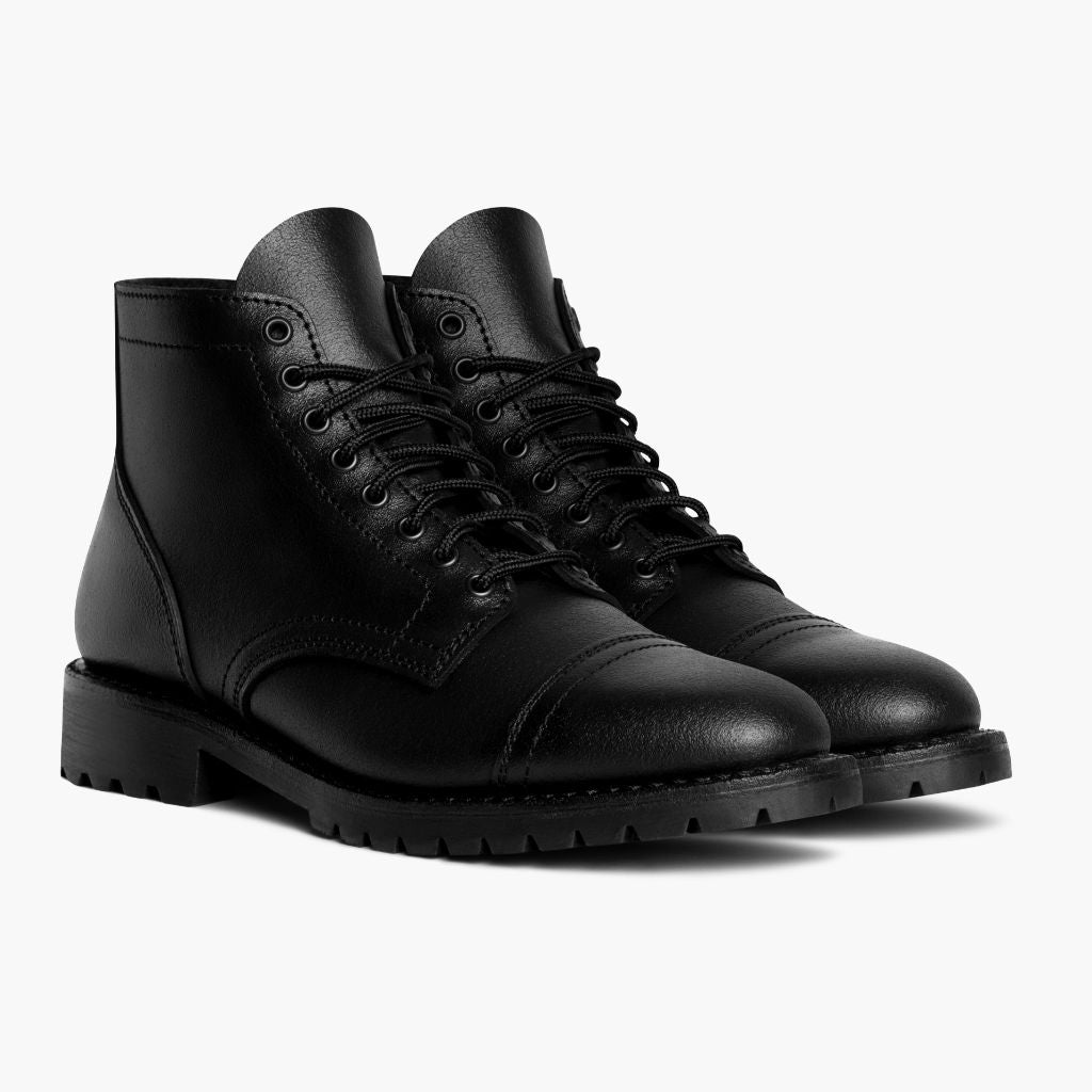 Vanguard أسود Waxed Roughout أحذية بوت جلدية رجالي For Men جلد بقر طبيعي أسود فاخر - عرض جانبي | شراء أونلاين عبر المتجر الرسمي