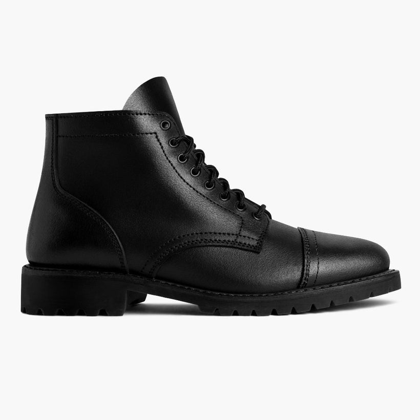 Vanguard أسود Waxed Roughout Leather Boots رجالي