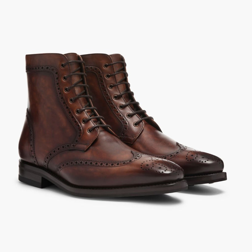 Wingtip Color #77 Leather Boots رجالي