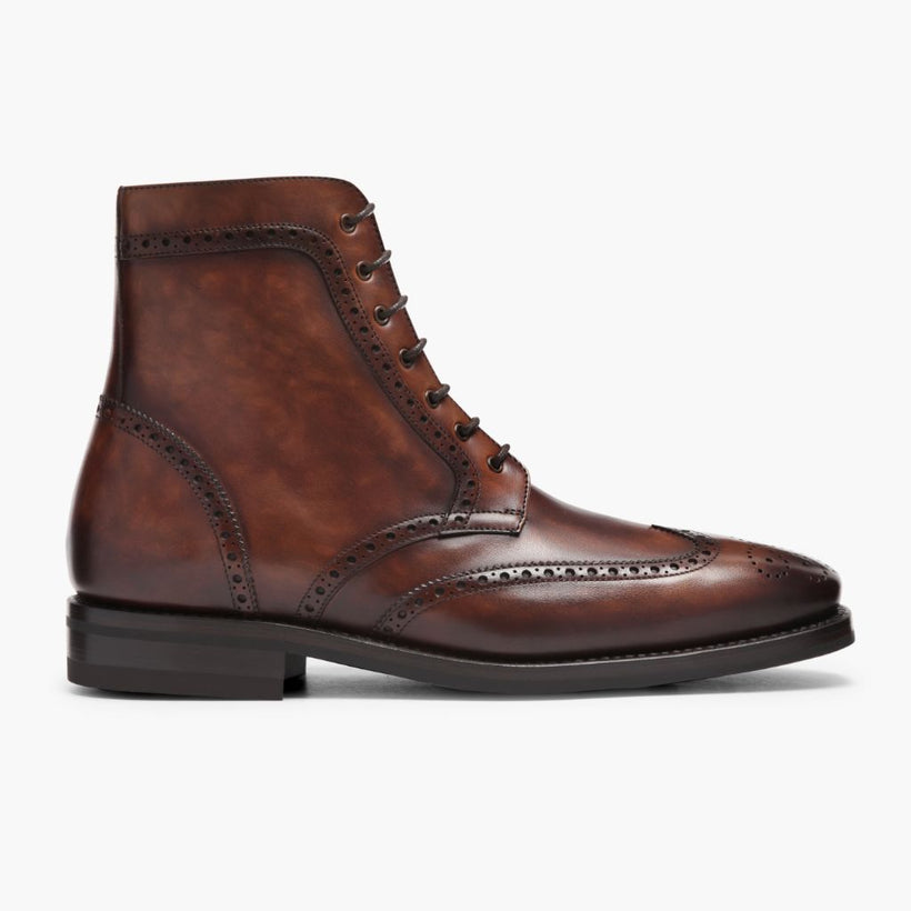 Wingtip Color #77 Leather Boots رجالي