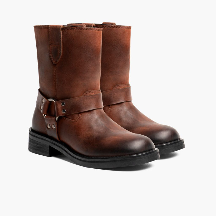Outlaw Rust بني Leather Boots نسائي