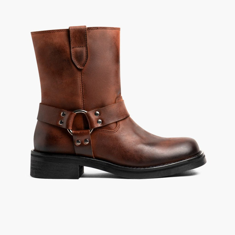 Outlaw Rust بني Leather Boots نسائي
