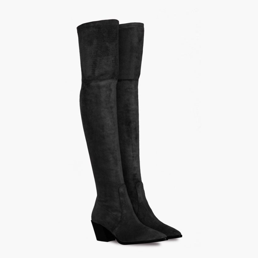 Tempest أسود Leather Boots نسائي
