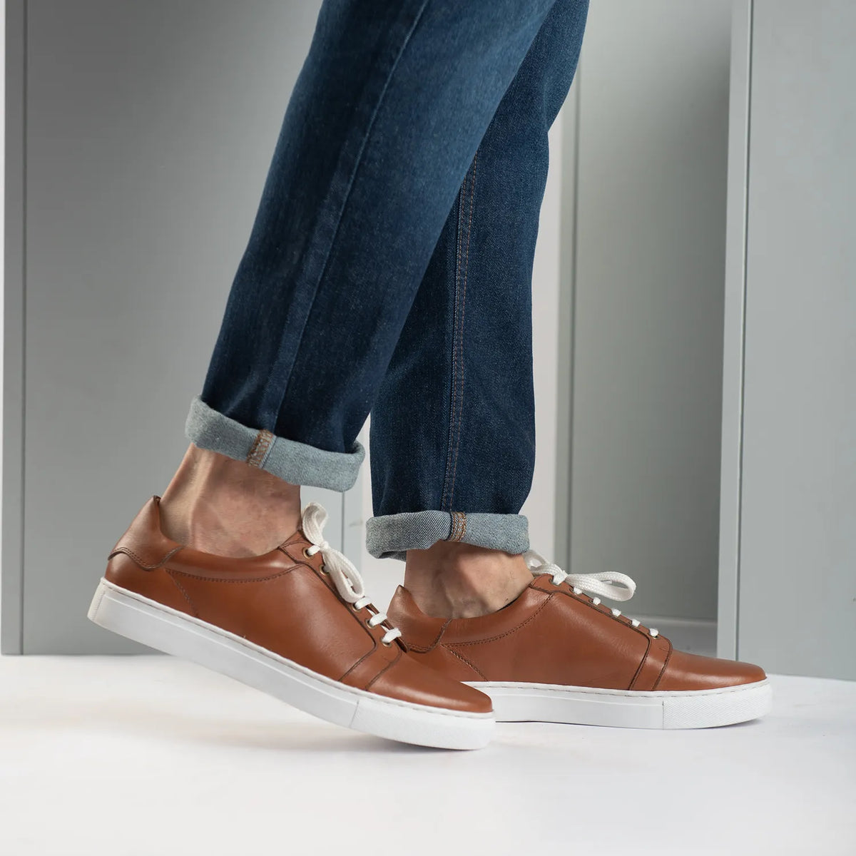 Orlaven Carter Runn بني سنيكرز جلدي كاجوال رجالي footwear image 10