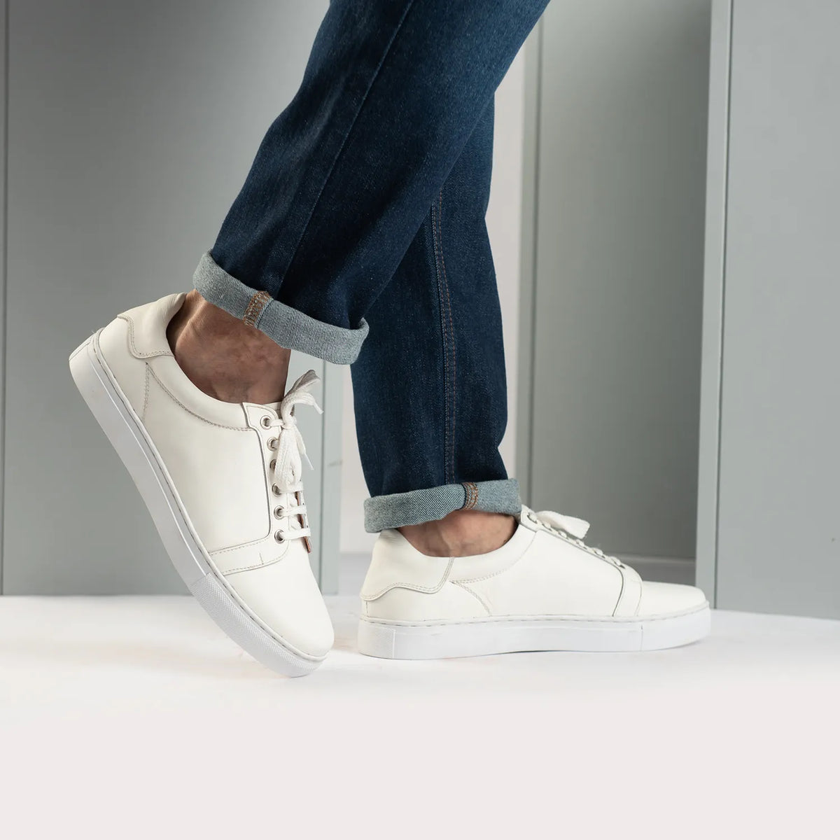 Orlaven Carter Runn White سنيكرز جلدي كاجوال رجالي footwear image 10