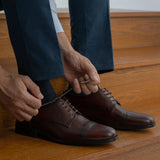 Orlaven Attorney Derby Burnished Brown Leather Shoes - StudGuard footwear image 10