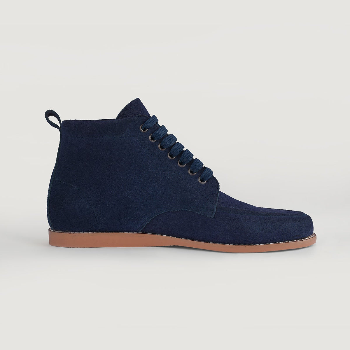 Blue Goatskin Suede Leather Boots - بناء غوديير ويلت المتين وتفاصيل مقدمة الحذاء