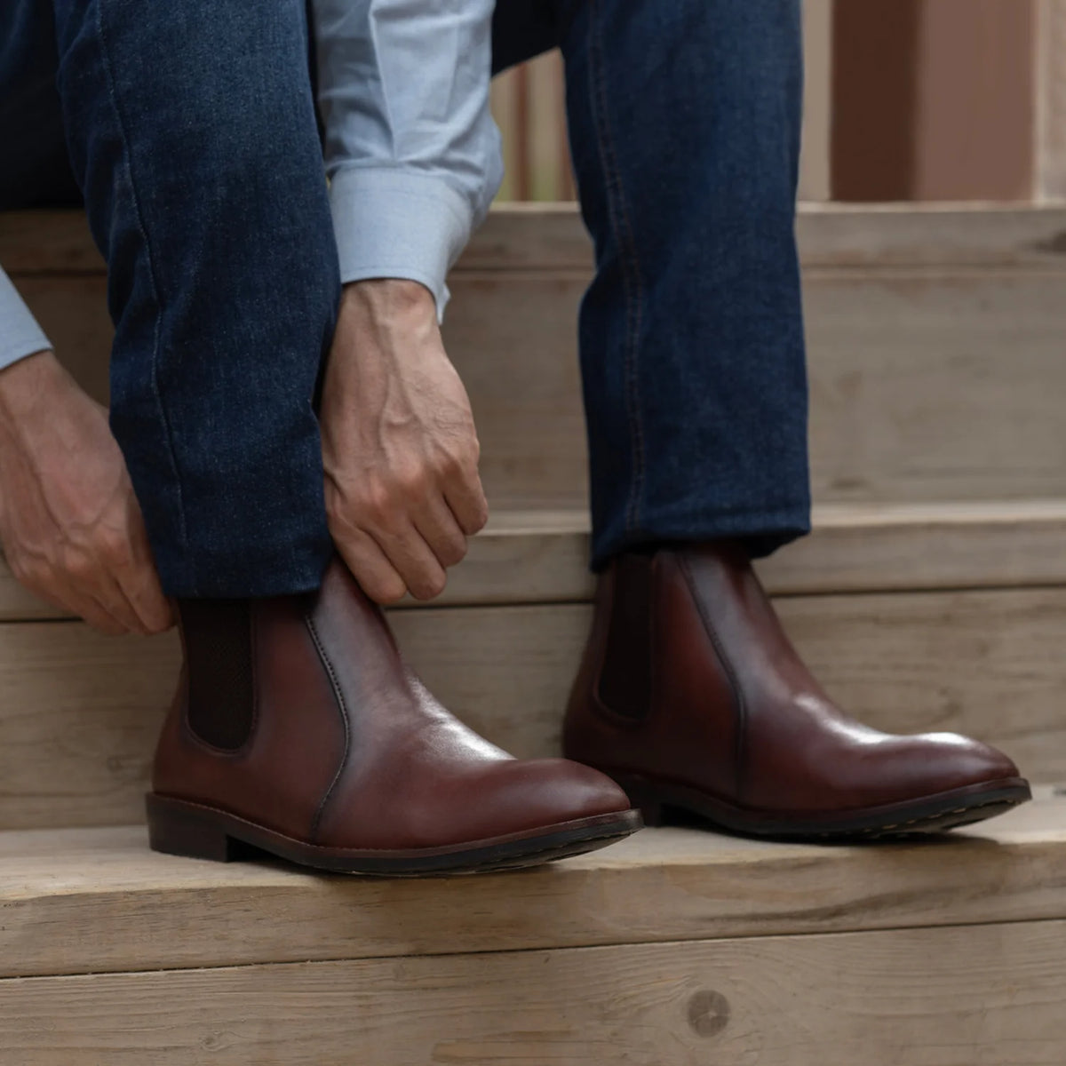 Orlaven Clarkson Chelsea بني Burnished أحذية بوت جلدية - StudGuard رجالي footwear image 10
