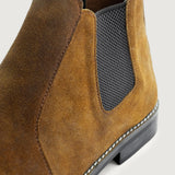 Authentic Goatskin Suede Grain Depth & Pull-Up Patina Texture Detail