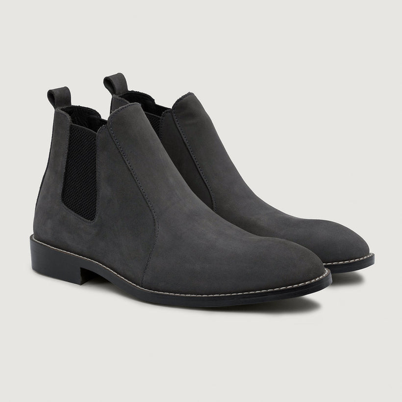 Clarkson Chelsea Grey Nubuck أحذية بوت جلدية - StudGuard رجالي