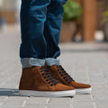 Marty High Top بني Suede سنيكرز جلدي كاجوال رجالي