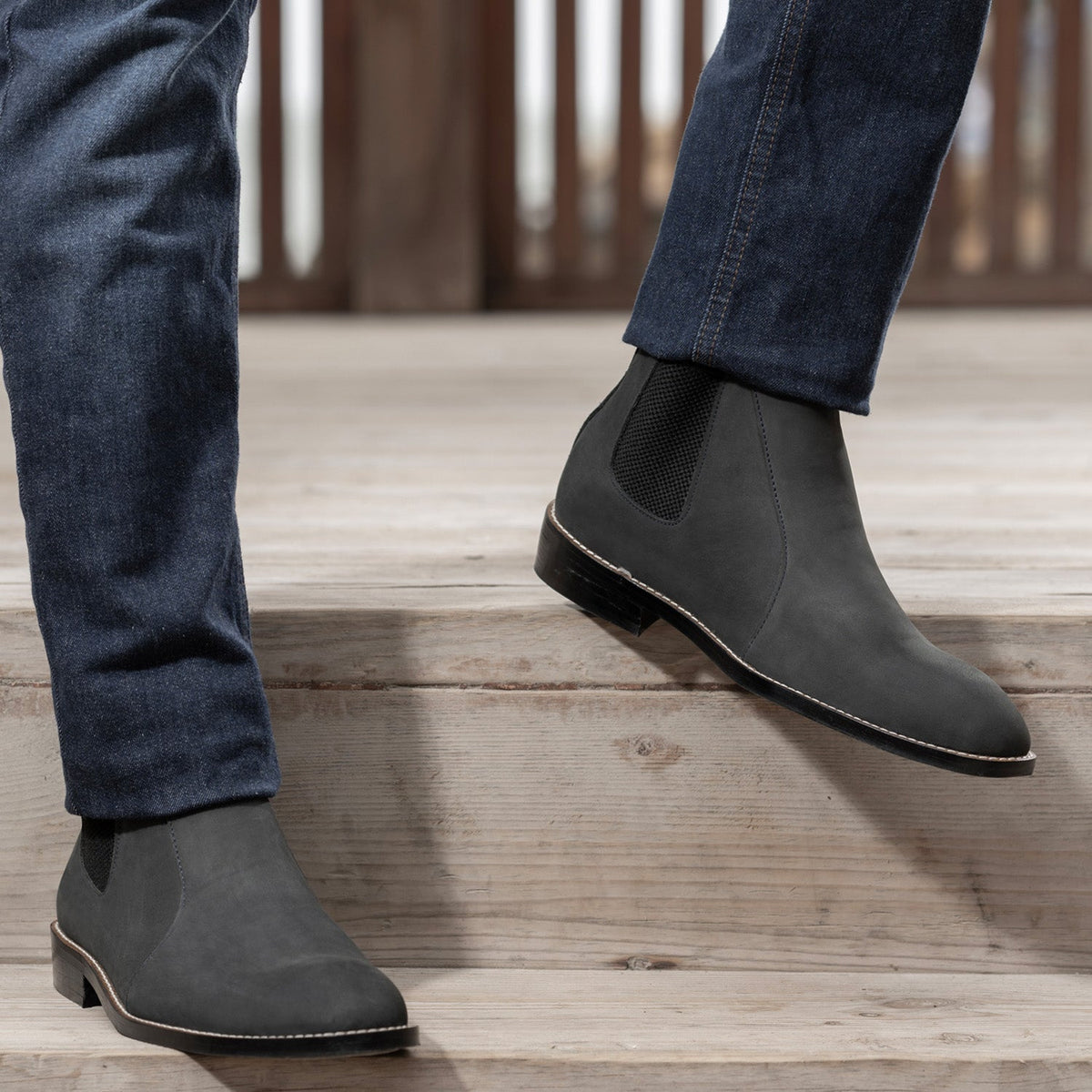Orlaven Clarkson Chelsea Grey Nubuck أحذية بوت جلدية - StudGuard رجالي footwear image 9