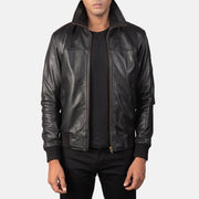 
Air Rolf أسود جاكيت بومبر جلد رجالي in Black Sheepskin Leather - عرض أمامي وقَصّة مفصلة أنيقة | شراء أونلاين عبر المتجر الرسمي