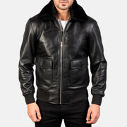 
تفاصيل مقربة of Shirt with Removable Fur & Zipper Hardware on Airin G-1 أسود جاكيت بومبر جلد رجالي