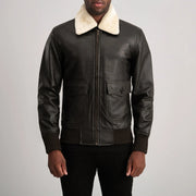 
تفاصيل مقربة of Shirt with Removable Fur & Zipper Hardware on Airin G-1 بني & Cream جاكيت بومبر جلد رجالي