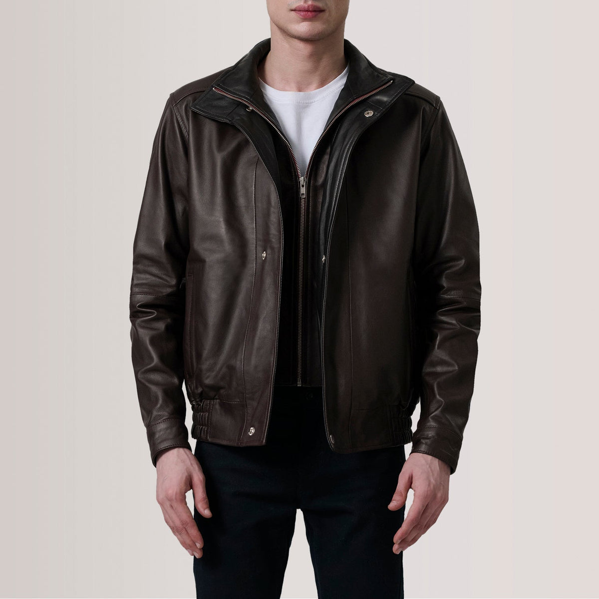 Alfred جاكيت بومبر جلد رجالي – alternate product view 1