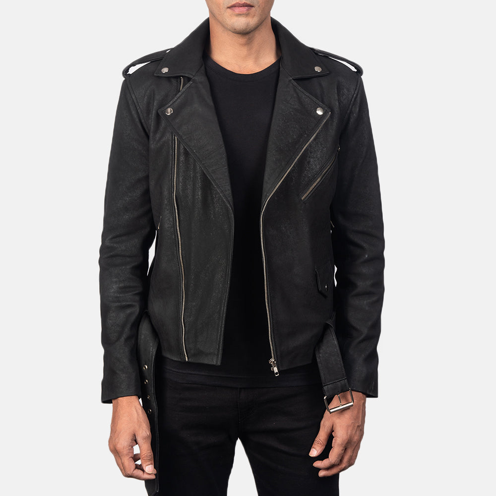 
Allaric Alley جاكيت بايكر جلد طبيعي رجالي – alternate product view 1
