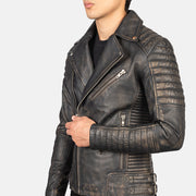 Armand أخضر جاكيت بايكر جلد رجالي – alternate product view 5