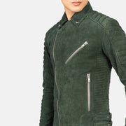 Armand أخضر جاكيت بايكر جلد رجالي – alternate product view 6