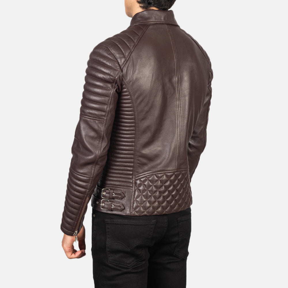 Armand أخضر جاكيت بايكر جلد رجالي – alternate product view 5