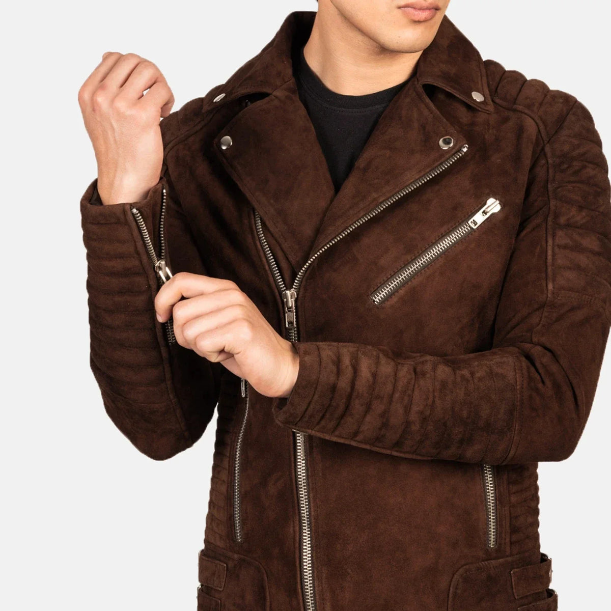 Armand أخضر جاكيت بايكر جلد رجالي – alternate product view 6
