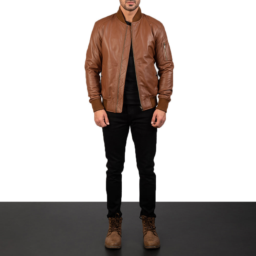 Bomia MA-1 جاكيت بومبر جلد رجالي – alternate product view 3