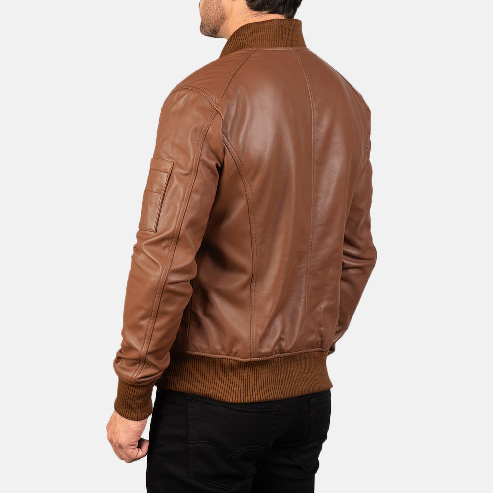 Bomia MA-1 جاكيت بومبر جلد رجالي – alternate product view 5