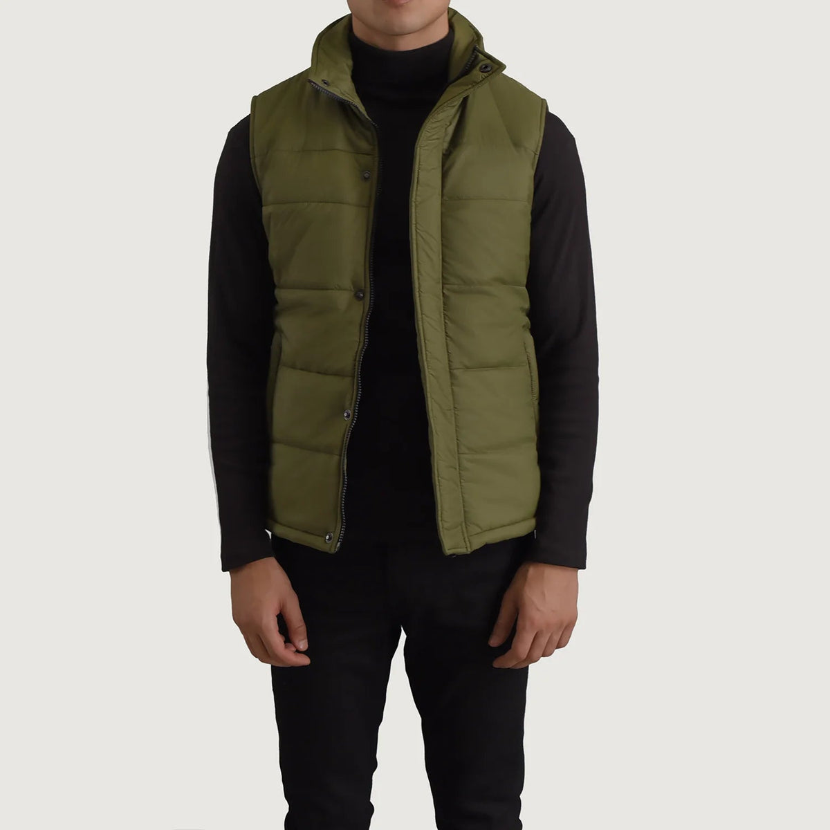 
Bryan أخضر فيست صدرية مبطن رجالي in Green Full-Grain Leather - عرض أمامي وقَصّة مفصلة أنيقة | شراء أونلاين عبر المتجر الرسمي