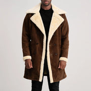 Charles معطف جلد بني Shearling معطف جلد رجالي – alternate product view 1