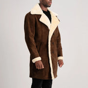 Charles معطف جلد بني Shearling معطف جلد رجالي – alternate product view 2