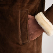 Charles معطف جلد بني Shearling معطف جلد رجالي – alternate product view 6