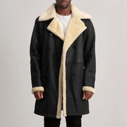Charles معطف جلد بني Shearling معطف جلد رجالي – alternate product view 1