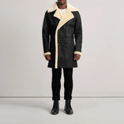Charles معطف جلد بني Shearling معطف جلد رجالي – alternate product view 3