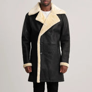 Charles معطف جلد بني Shearling معطف جلد رجالي – alternate product view 4
